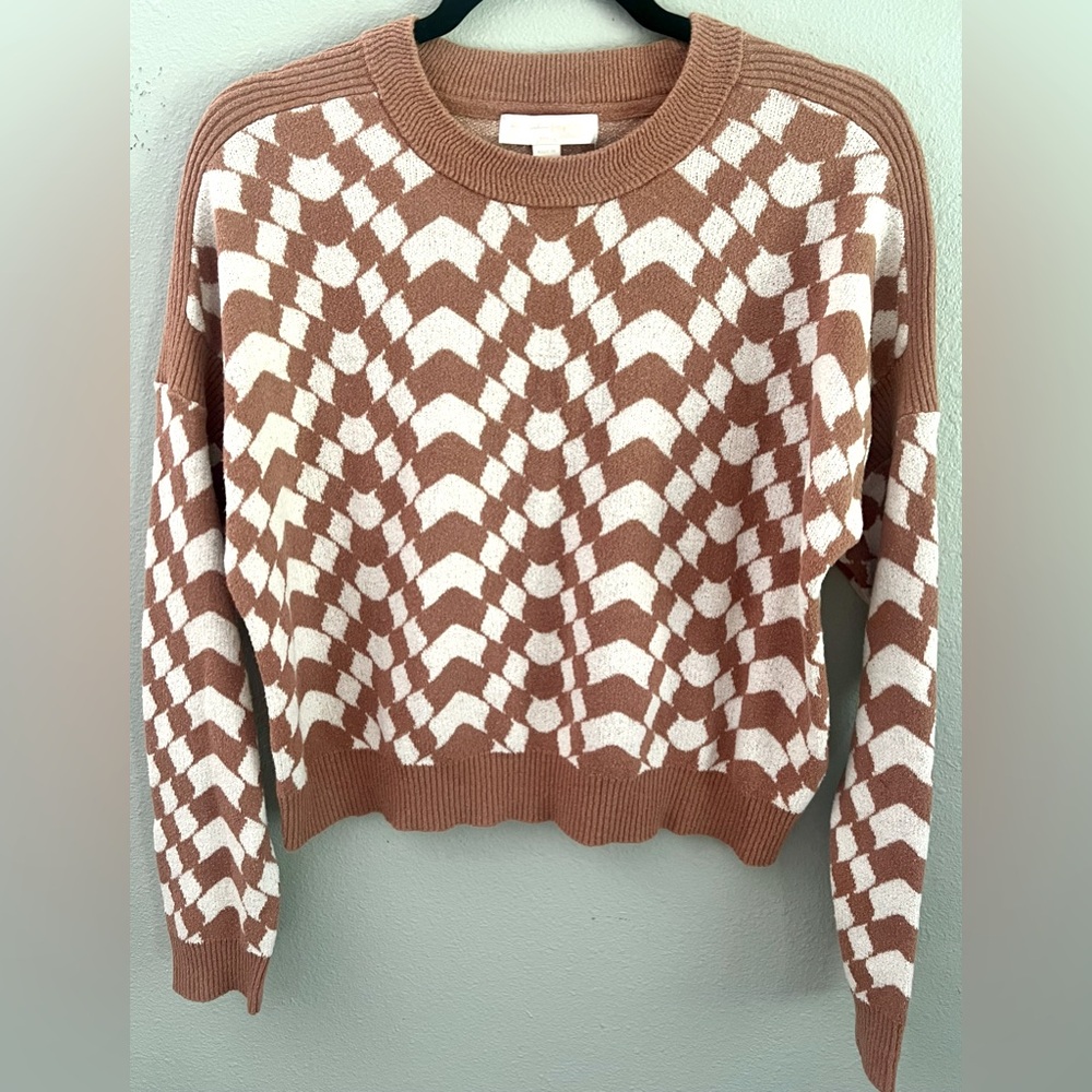 Spiritual Gangster Crimp Yarn Gemma Sweater in Canyon Geo, Size S. EUC.